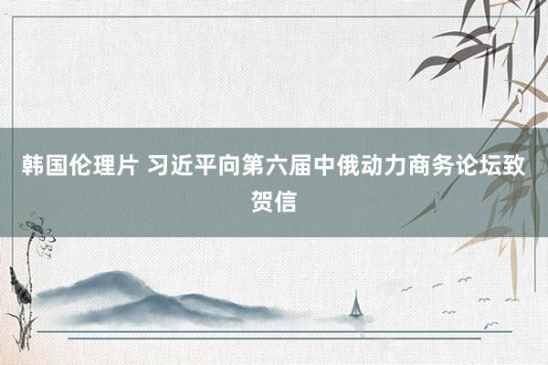 韩国伦理片 习近平向第六届中俄动力商务论坛致贺信