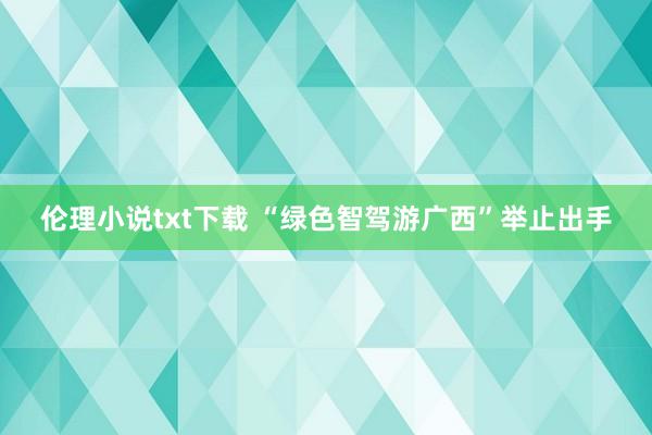 伦理小说txt下载 “绿色智驾游广西”举止出手